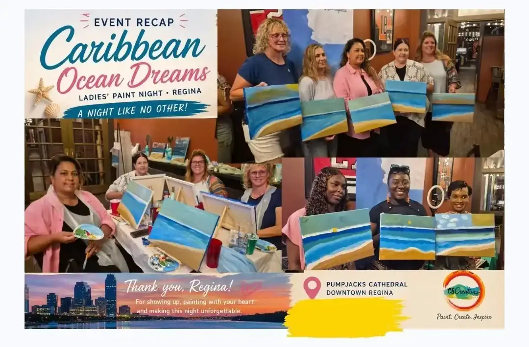 Caribbean Ocean Dreams: A Unique Ladies Paint Night in Regina